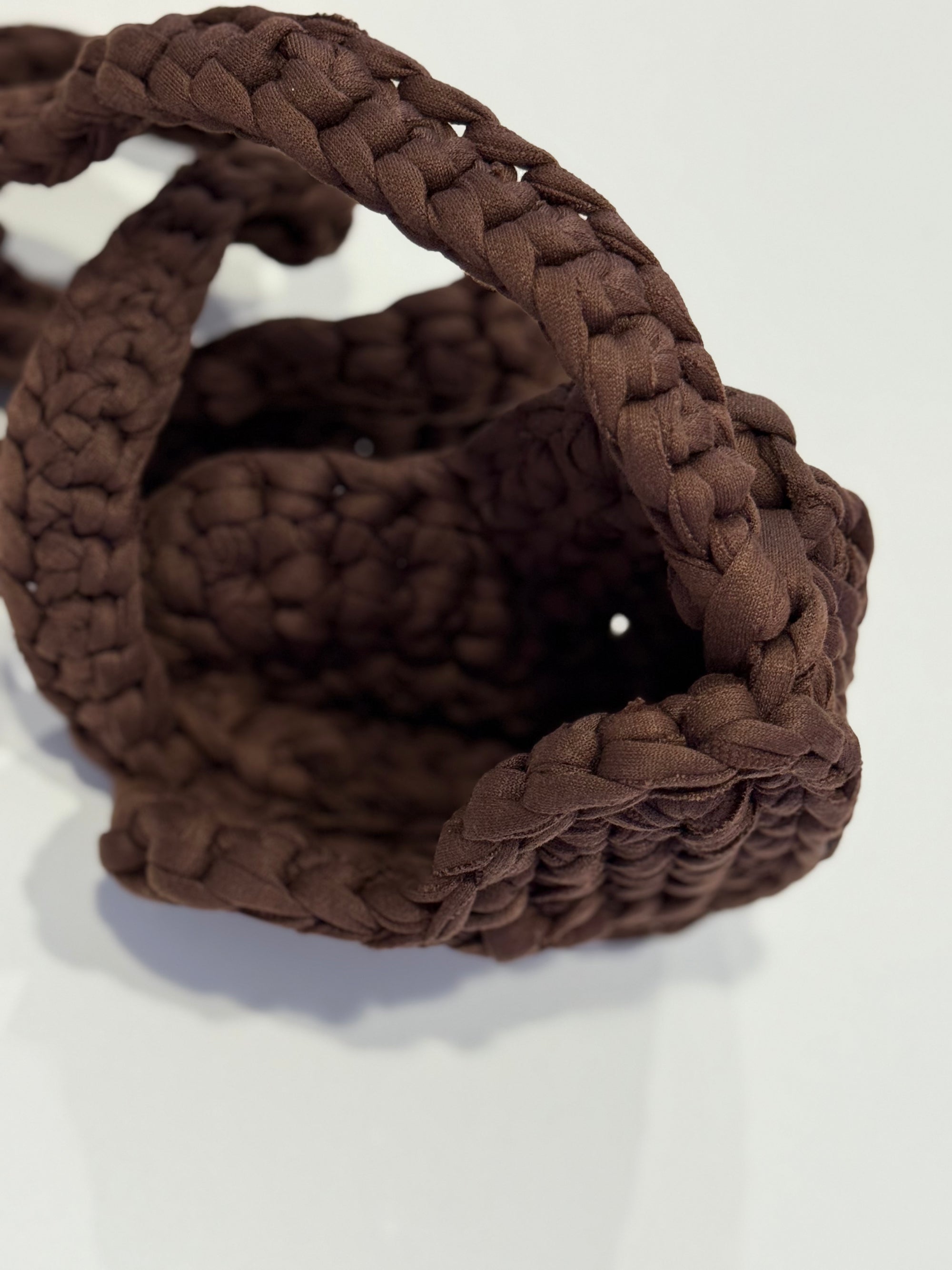Brown Heart Crochet Bag