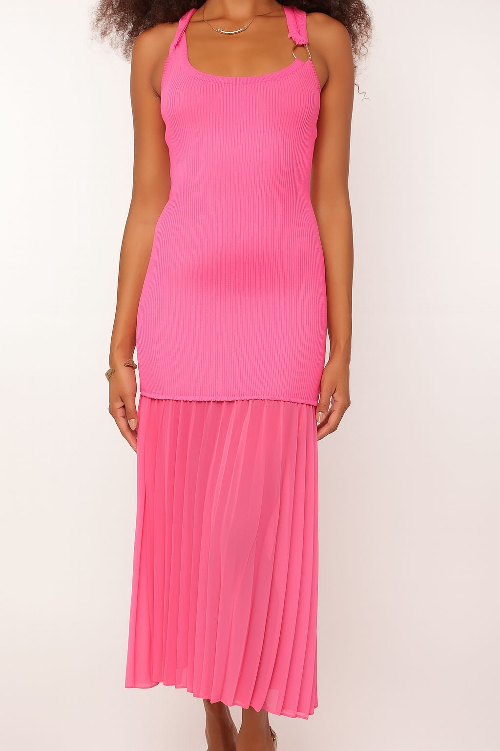 Knit Chiffon Dress