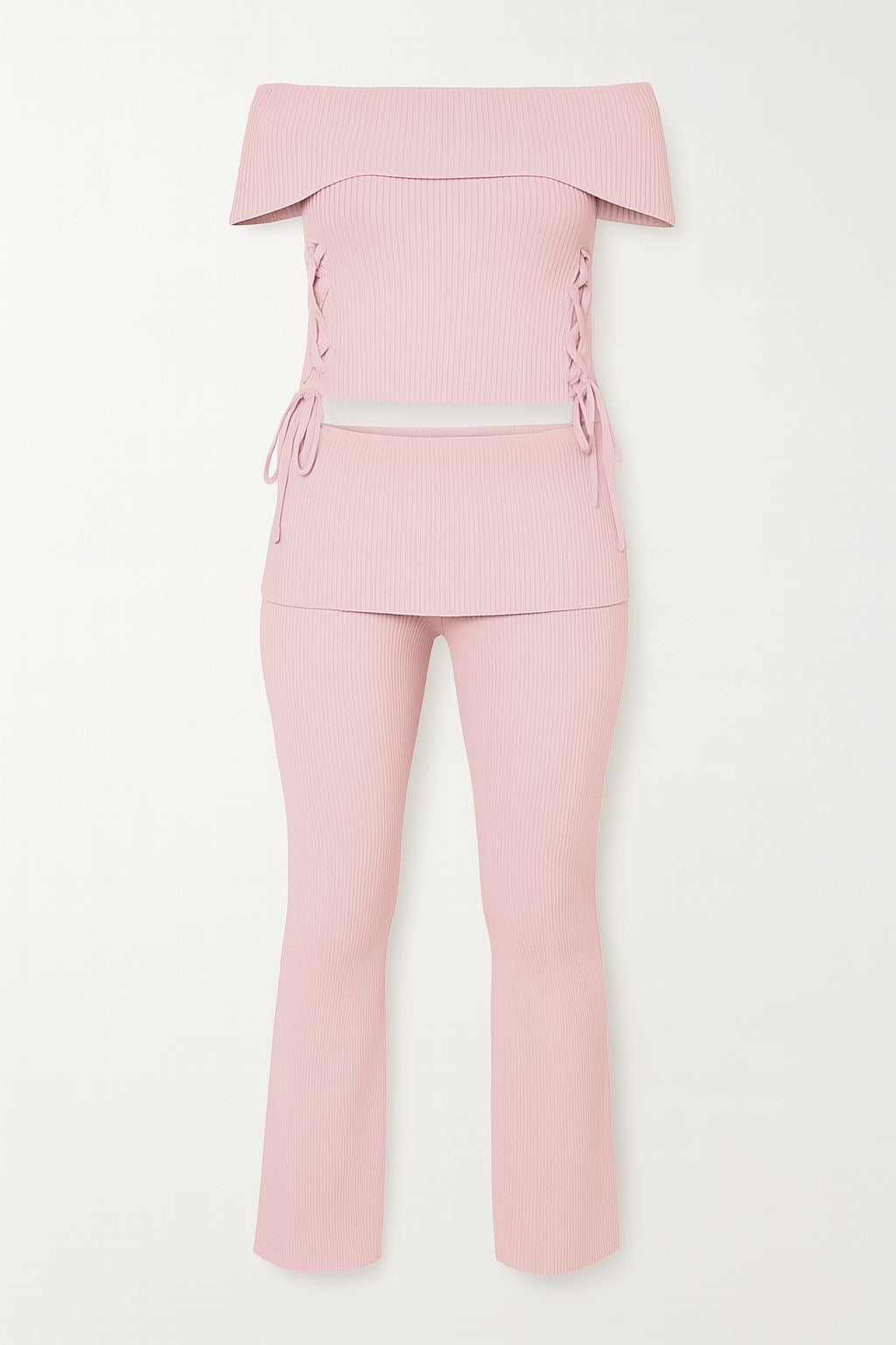 Off-shoulder Knit Set